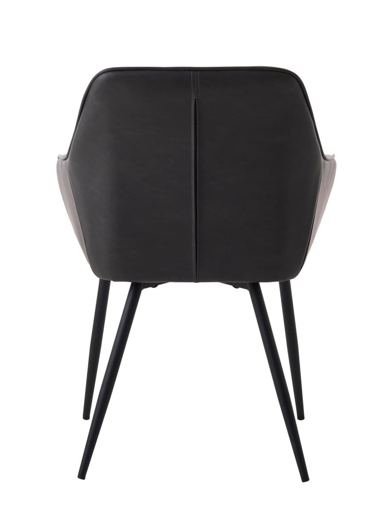 Nolan Spisebordsstol, Mørkegrå PU Kvadratisk, 58x59,5x84 cm, Sæt af 2