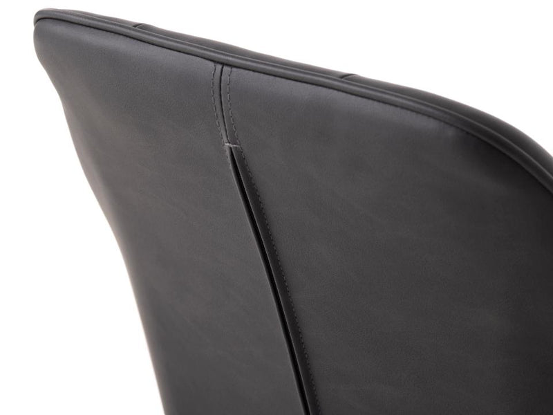 Nolan Spisebordsstol, Mørkegrå PU Kvadratisk, 58x59,5x84 cm, Sæt af 2