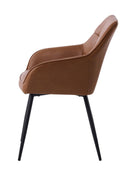 Nolan Spisebordsstol, Cognac PU Kvadratisk, 58x59,5x84 cm, Sæt af 2