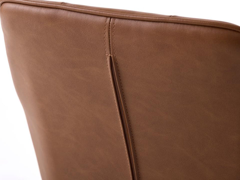 Nolan Spisebordsstol, Cognac PU Kvadratisk, 58x59,5x84 cm, Sæt af 2