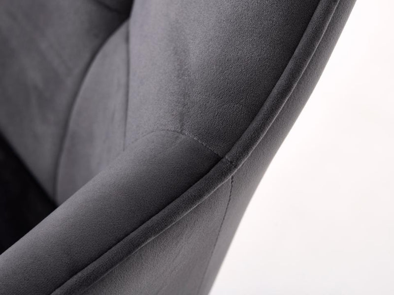 Nolan Spisebordsstol, Mørkegrå Velour, Kvadratisk, 58x59,5x84 cm, Sæt af 2