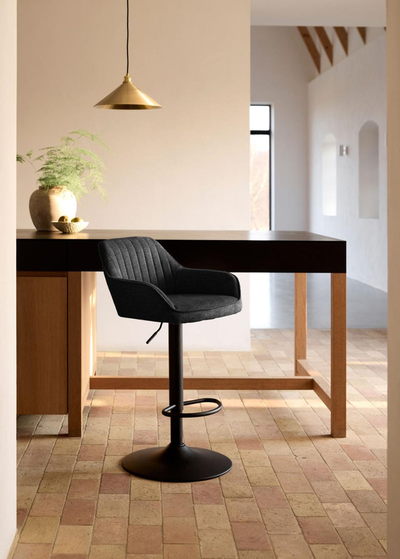 Nolan Barstol, Mørkegrå, 50,5x52x88,5-103,5 cm, Sæt af 2