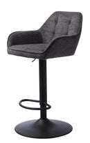 Nolan Barstol, Mørkegrå, Kvadratisk, 50,5x52x88,5-103,5 cm, Sæt af 2