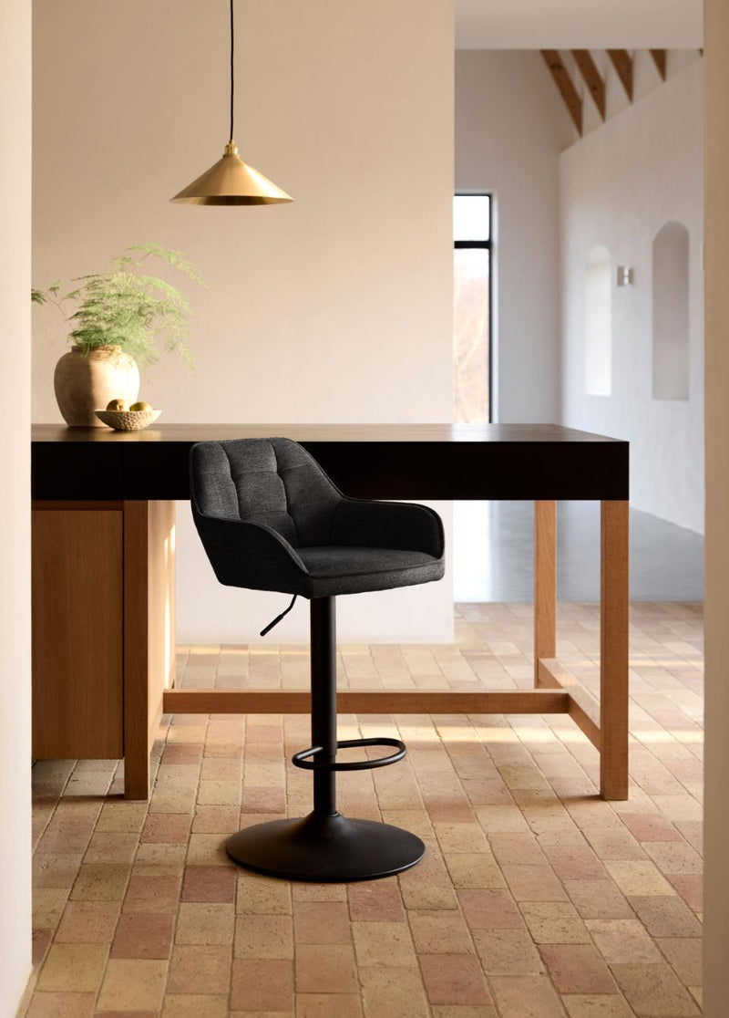 Nolan Barstol, Mørkegrå, Kvadratisk, 50,5x52x88,5-103,5 cm, Sæt af 2