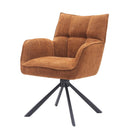 Marilla Spisebordsstol, Rust med Sorte Ben, 59x65x86 cm, Sæt af 2