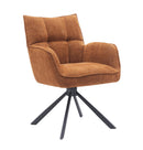 Marilla Spisebordsstol, Rust med Sorte Ben, 59x65x86 cm, Sæt af 2