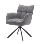 Marilla Spisebordsstol, Grafit med Sorte Ben, 59x65x86 cm, Sæt af 2