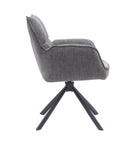 Marilla Spisebordsstol, Grafit med Sorte Ben, 59x65x86 cm, Sæt af 2