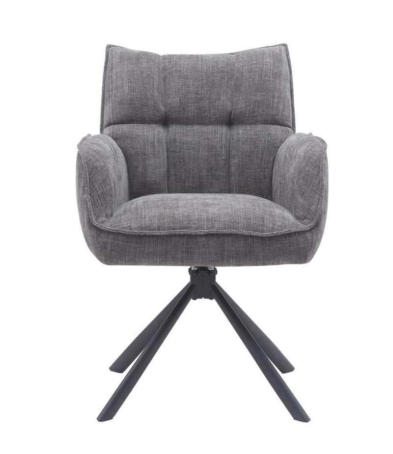 Marilla Spisebordsstol, Grafit med Sorte Ben, 59x65x86 cm, Sæt af 2