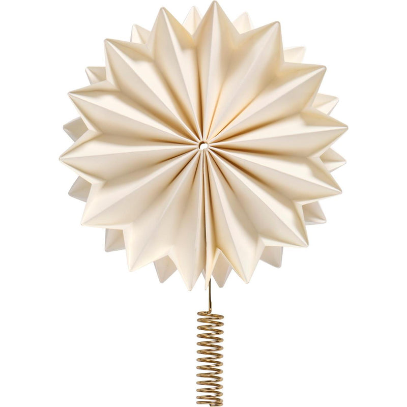 Topstjerne hvid m/messingfarvet holder Stella