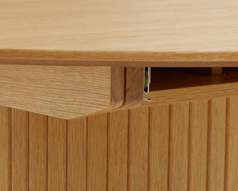 Nola Rundt Spisebord, Natur Eg, Ø120-167x75 cm, Udvideligt