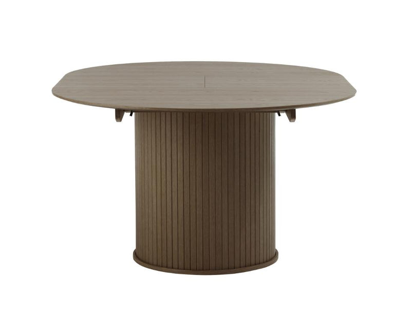 Nola Rundt Spisebord Røget Eg, Ø120-167x75 cm, Udvideligt