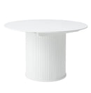 Nola Rundt Spisebord, Hvid, Ø120-167x75 cm, Udvideligt