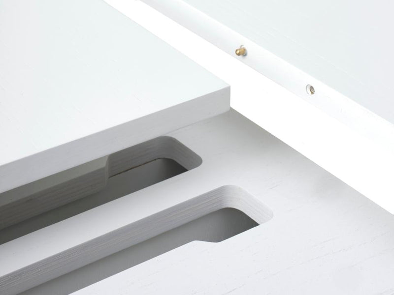 Nola Rundt Spisebord, Hvid, Ø120-167x75 cm, Udvideligt