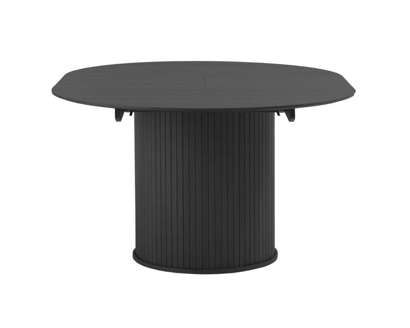 Nola Rundt Spisebord, Sort, Ø120-167x75 cm, Udvideligt