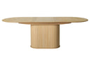 Nola Ovalt Spisebord, Natur Eg, 95x180-230x75 cm, Udvideligt