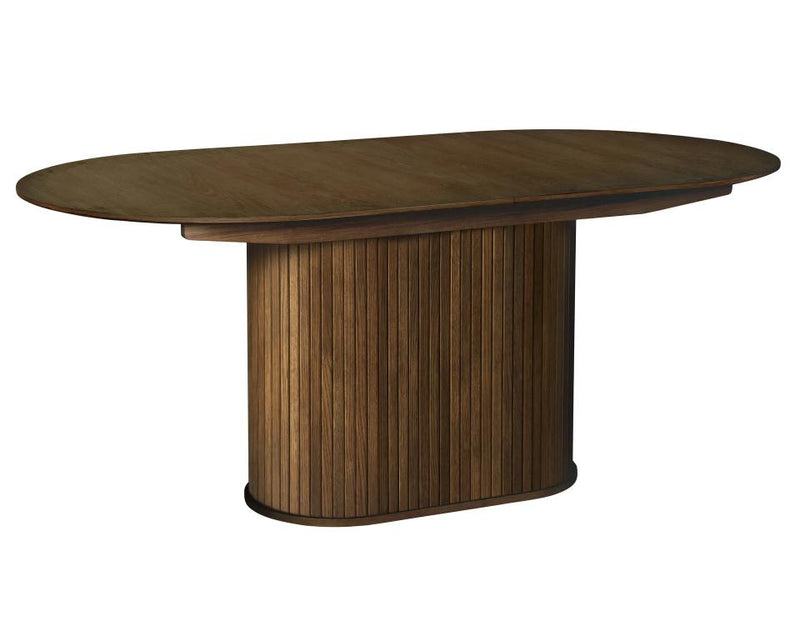 Nola Ovalt Spisebord Røget Eg, 95x180-230x75 cm, Udvideligt