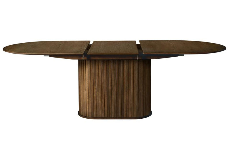 Nola Ovalt Spisebord Røget Eg, 95x180-230x75 cm, Udvideligt