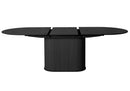 Nola Ovalt Spisebord Sort, 95x180-230x75 cm, Udvideligt