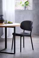 Fowler Spisebordsstol, Mørkegrå, 52,5x48x81,2 cm, Sæt af 2