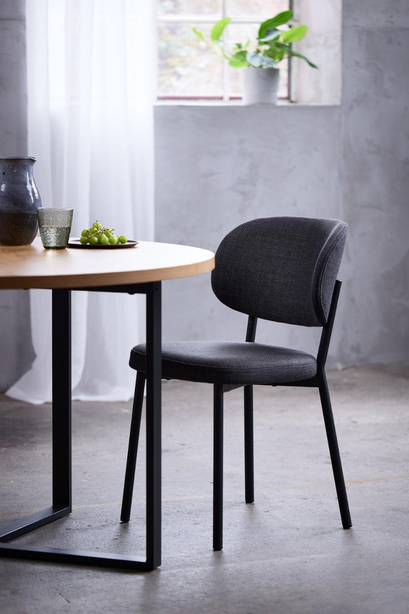 Fowler Spisebordsstol, Mørkegrå, 52,5x48x81,2 cm, Sæt af 2