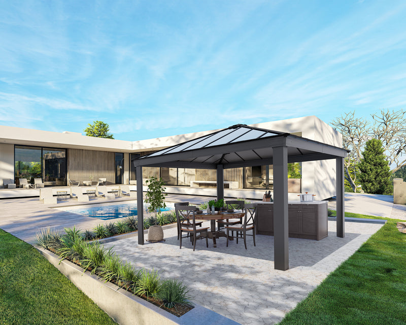Canopia - Pavillon Dallas 4,2 x 4,2 meter antracitgrå Palram