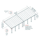 Palram Canopia - Terrasseoverdækning Feria 4x12,12m Antracitgrå 46 m2