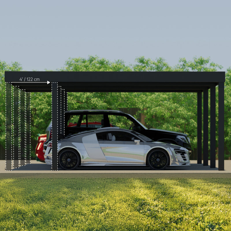 Palram - Canopia Carport, Oslo 596,5 x 607,5 cm, 2 biler