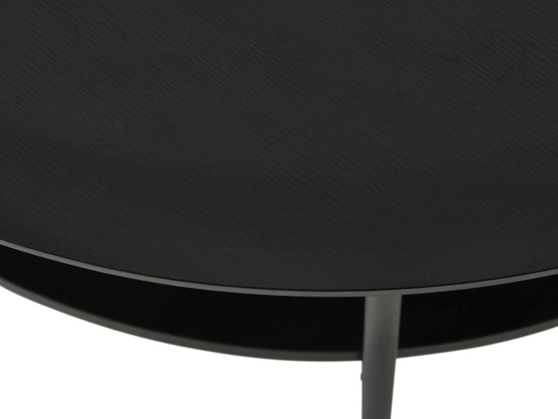 Pensacola Sofabord, Sort Melamin, Ø80x40 cm