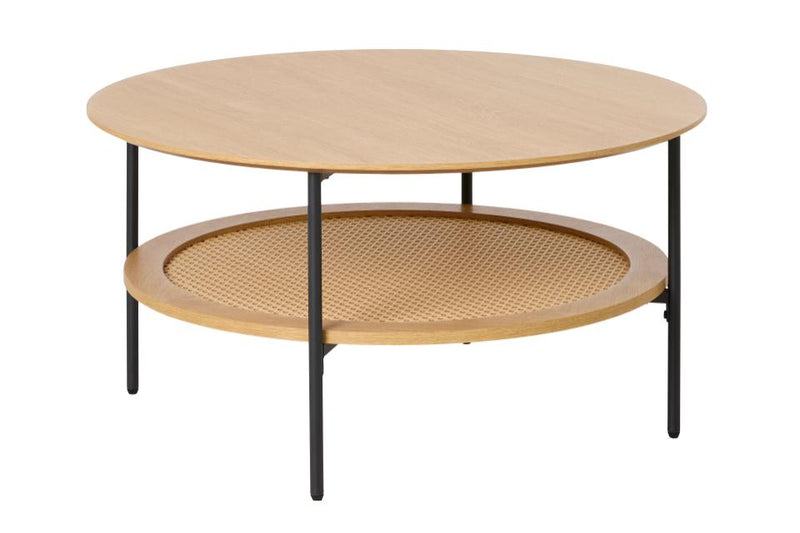 Pensacola Sofabord, Melamin Egetræs-Look, Ø80x40 cm