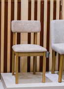 Sæt af 2 stk - Canora stol, sand, eg, mat PU lak 10% glans