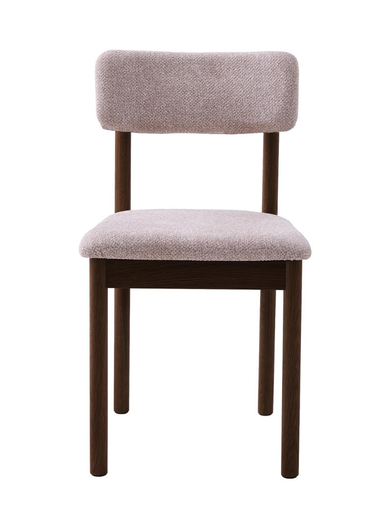 Sæt af 2 stk - Canora stol, sand bouclé, espresso olie