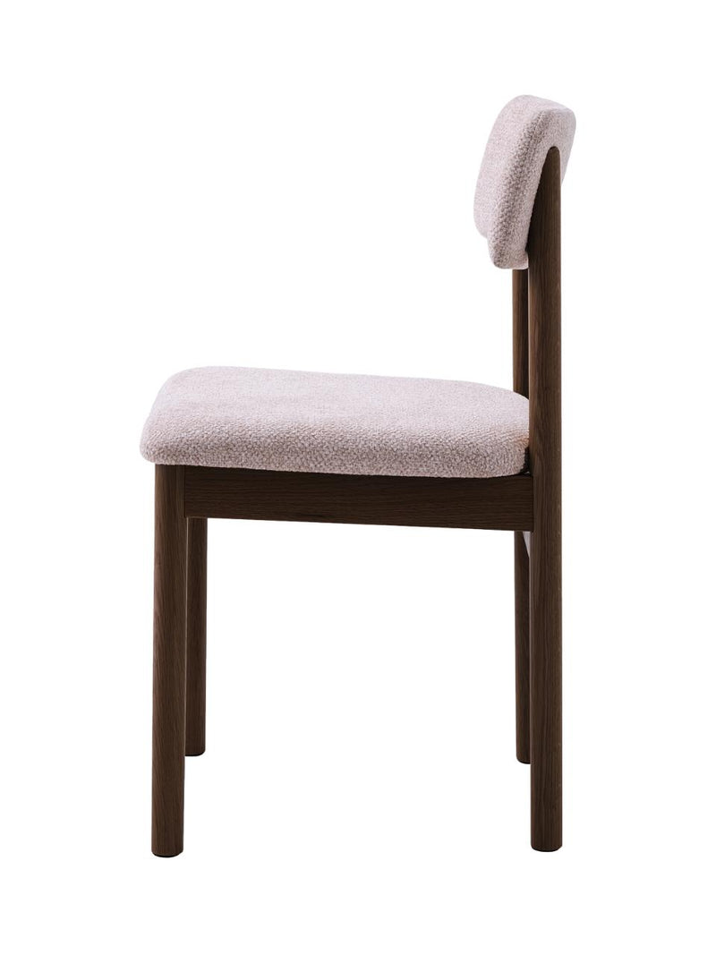 Sæt af 2 stk - Canora stol, sand bouclé, espresso olie