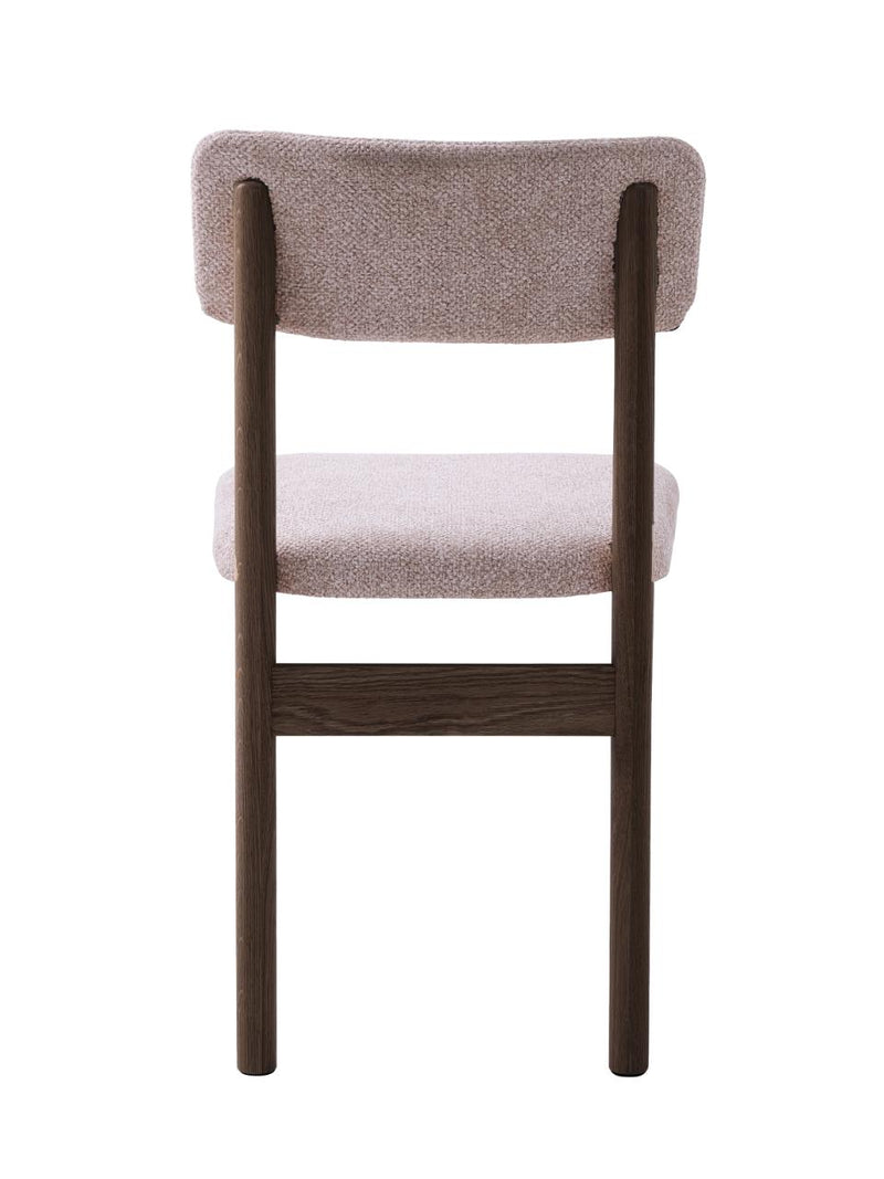 Sæt af 2 stk - Canora stol, sand bouclé, espresso olie