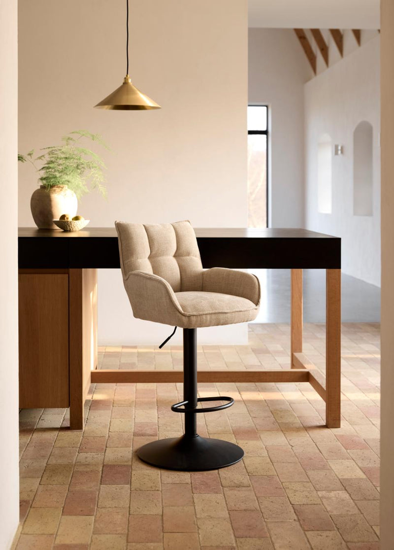 Marilla Barstol, Hørfarvet, 52x53x98,5-113,5 cm, Sæt af 2