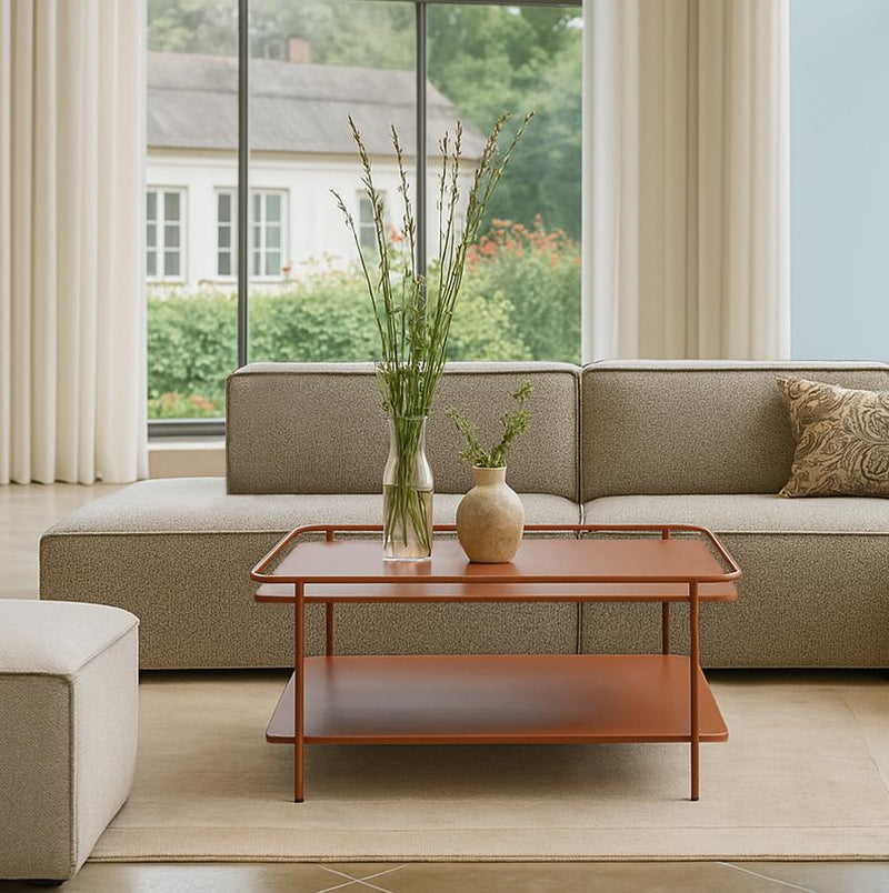 Yuba sofabord, terracotta, 75x75x34,3cm