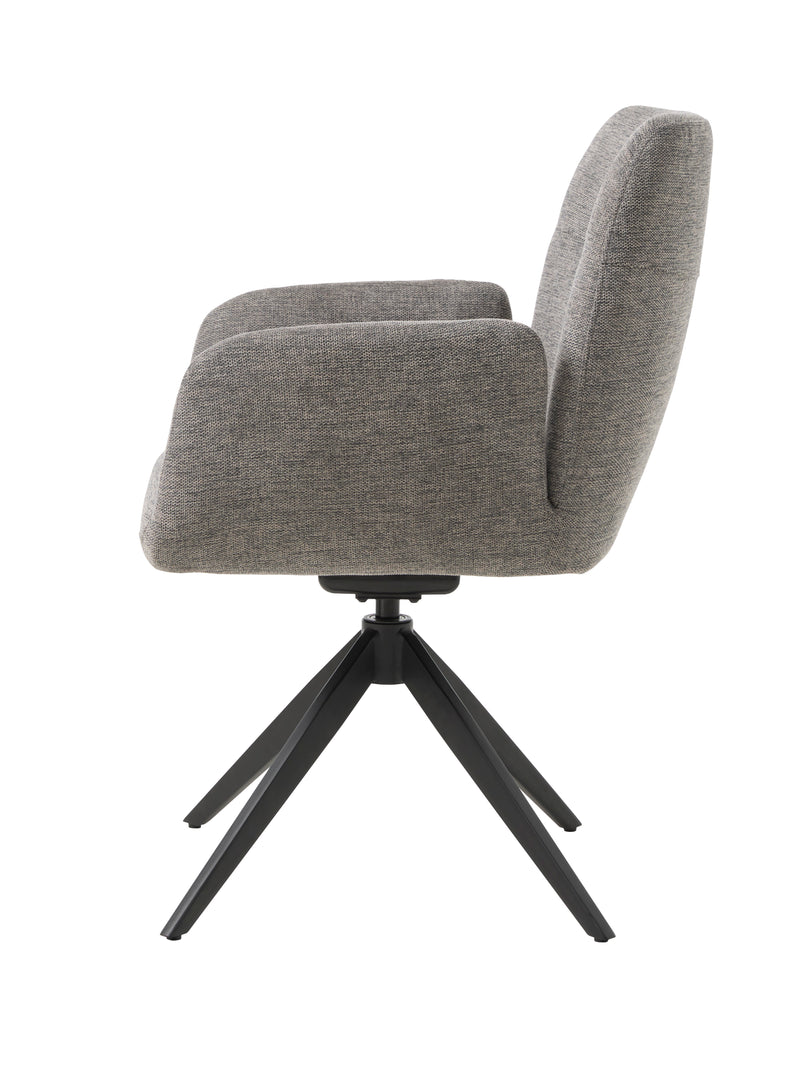 Roxana Spisebordsstol, Mellemgrå, 57,5x62x88 cm, Dreje & Vippe