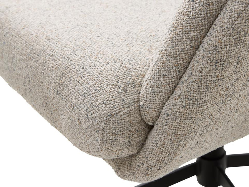 Sifton Lænestol med Fodskammel, Offwhite Melange, 69x76,5x107 cm