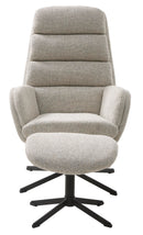 Sifton Lænestol med Fodskammel, Offwhite Melange, 69x76,5x107 cm