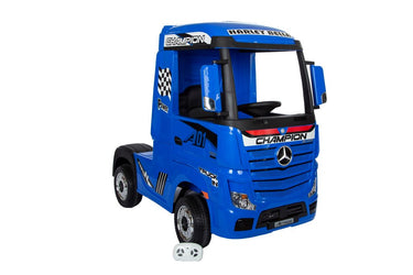 License - Mercedes Actros lastbil,4x12V motor, fjernbetjening,2x11,2V4,5Ah litium bat.
