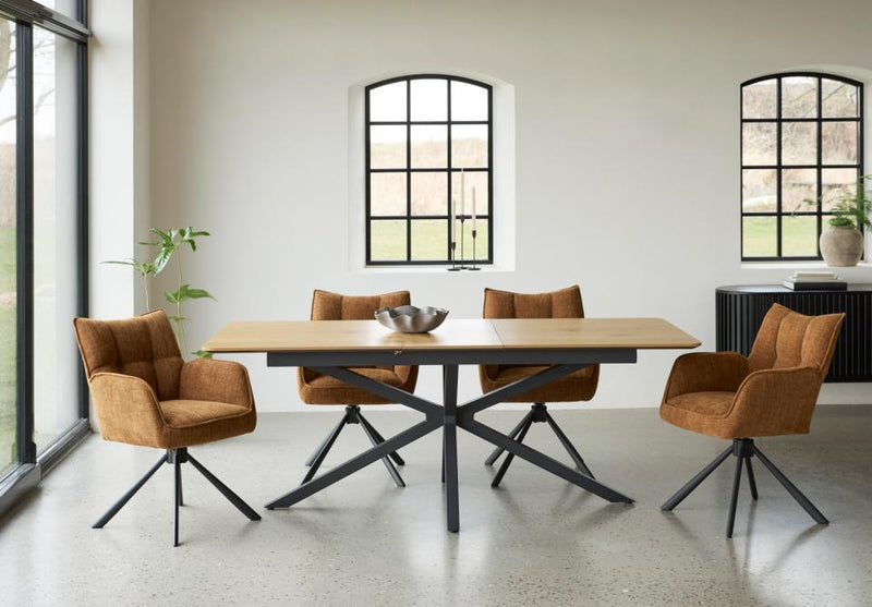 Cesura Udtræksbord, Eg Melamin, 90x160-200x75 cm