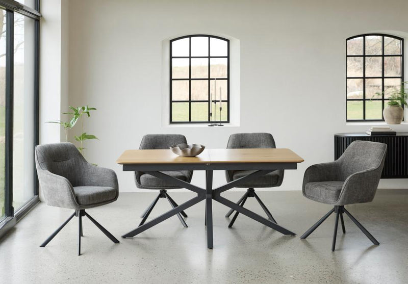 Cesura Udtræksbord, Eg Melamin, 90x160-200x75 cm