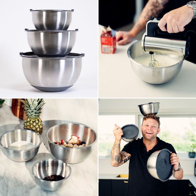 Sobczyk - Røreskålesæt med silikonebund - 3 pak