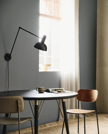 Nordal - LUVUA spisebord, rund – sort træ – Ø120 × H76 cm