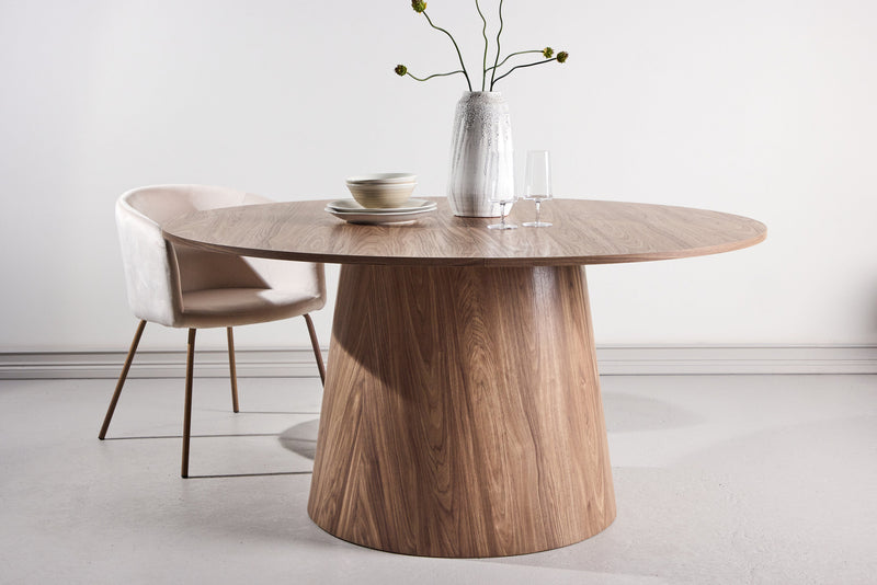 Venture Home - Lanzo – rundt spisebord Ø150 cm – natur MDF med cylinderfod