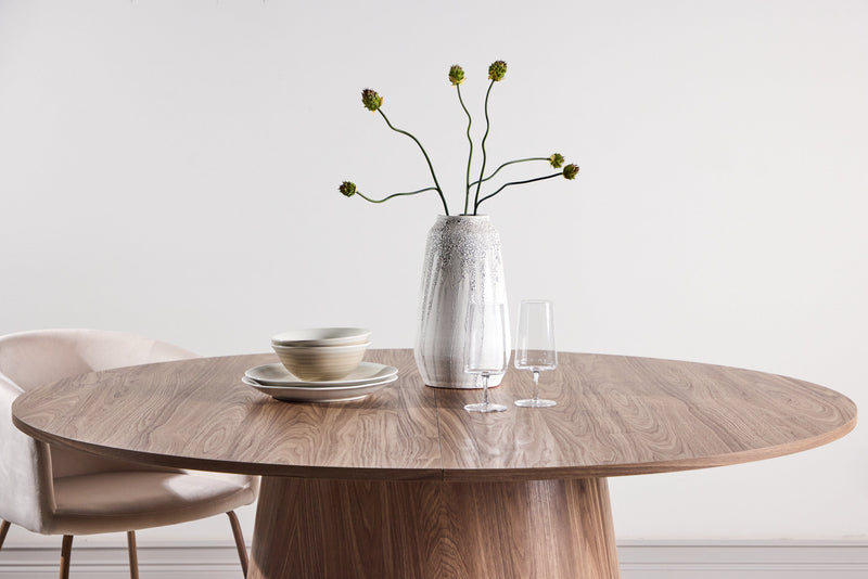 Venture Home - Lanzo – rundt spisebord Ø150 cm – natur MDF med cylinderfod