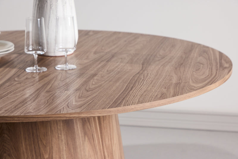 Venture Home - Lanzo – rundt spisebord Ø150 cm – natur MDF med cylinderfod