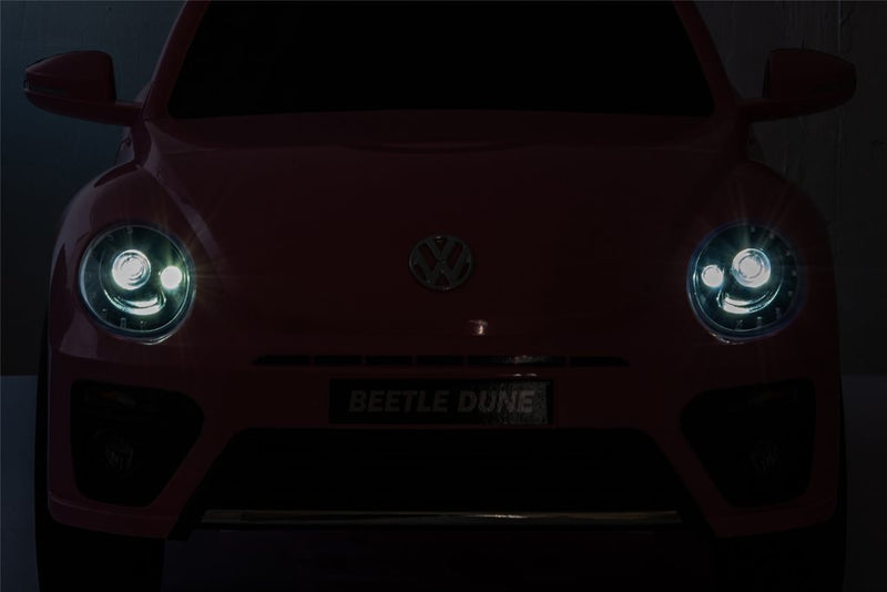 License - VW Beetle Dune elbil pink 2x 12V – gummihjul & fjernbetjening