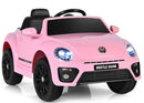 License - VW Beetle Dune elbil pink 2x 12V – gummihjul & fjernbetjening