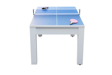 Sanremo 6' multifunktionsbord - spisebord, poolbord og bordtennis, inkl. tilbehør, hvid